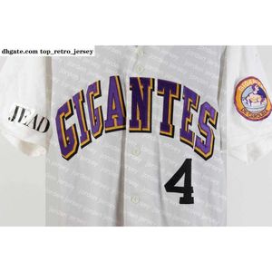 Nouveau collège porte un maillot de ballon d'hiver portoricain Gigantes De Carolina 100% cousu personnalisé maillots de baseball nommez n'importe quel numéro S-