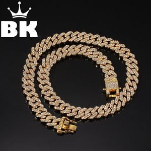 Nouvelle couleur 12mm 2 lignes chaînes à maillons cubains collier mode hip hop bijoux strass glacé colliers pour hommes Q1129307U