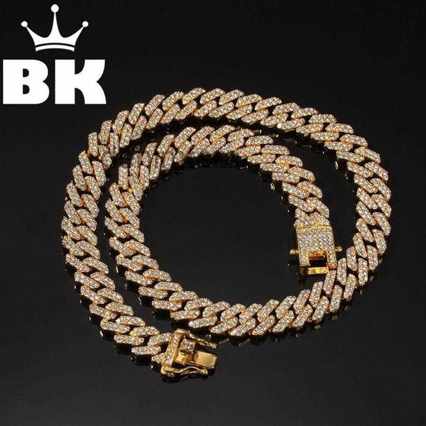 Nouvelle couleur 12mm 2 lignes chaînes à maillons cubains collier mode hiphop bijoux strass glacés colliers pour hommes T200824234w VO5H