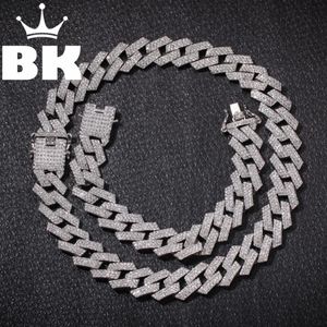 Nieuwe kleur 20 mm Cuban Link Chains ketting mode Hiphop sieraden 3 rijstorige steentjes ijskettingen voor mannen Q1121 255Z