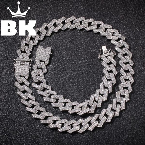 Nouvelle couleur 20mm chaînes à maillons cubains collier mode Hiphop bijoux 3 rangées strass glacé colliers pour hommes T200113298k