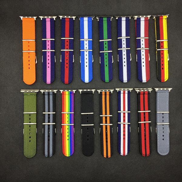 Correas de reloj inteligente de nuevo color para Apple Watch Band 40 mm 44 mm 38 mm 42 mm Nylon Ajuste suave y transpirable Bandas de repuesto para iWatch Sport Loop series 6 SE 5 4 3 2 1