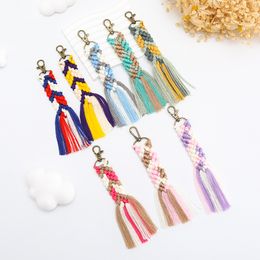 Nieuwe kleur Key Chain Woven Pendant Cotton Touw Hanger Backpack Car Pendant Simple Key Ring Pendant