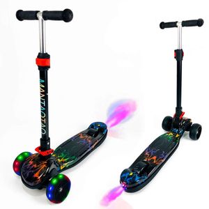 Nieuwe kleur Lighting Spray Music Children's Foldable Flash Wheel Skateboard Car Migao