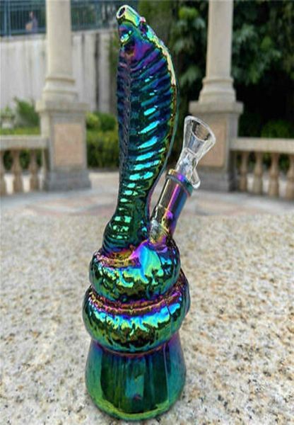 Nouveau narguilé en verre coloré narguilé en forme de cobra pot de filtre créatif bong2349232