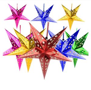 Lanterne en papier étoile imprimée colorée, 60CM, décorations pour noël et fête de mariage, abat-jour en papier Led, nouvelle collection