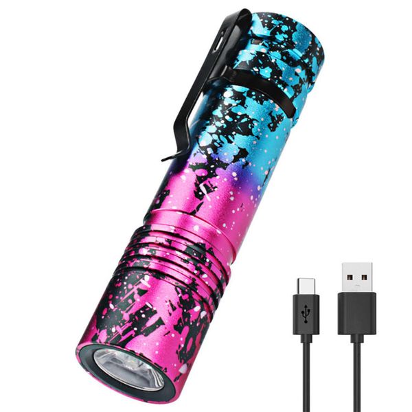 Batterie interne colorée en alliage d'aluminium, charge USB-C, Mini lampe de poche Portable pour l'extérieur, 945705