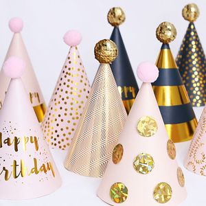 Nouveau coloré bébé anniversaire chapeau papier bricolage chapeaux pour photographie enfants anniversaire mariage fête de noël décor fournitures