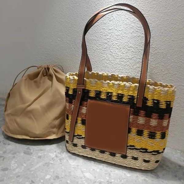 Nouveau sac coloré à rayures à épaule réglable rayée toile des sacs de paille intérieurs faits à la main pour femmes de grande capacité pour femmes sacs à main