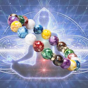 Nuevo colorido pulsera de yoga balance de energía Beads Volcano Pulsera de piedra Collar Joyería Pulsera para mujeres
