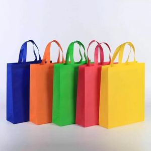 Nieuwe kleurrijke vouwzak niet-geweven stof opvouwbare boodschappentassen herbruikbare milieuvriendelijke vouwzak nieuwe dames opbergtassen f0702