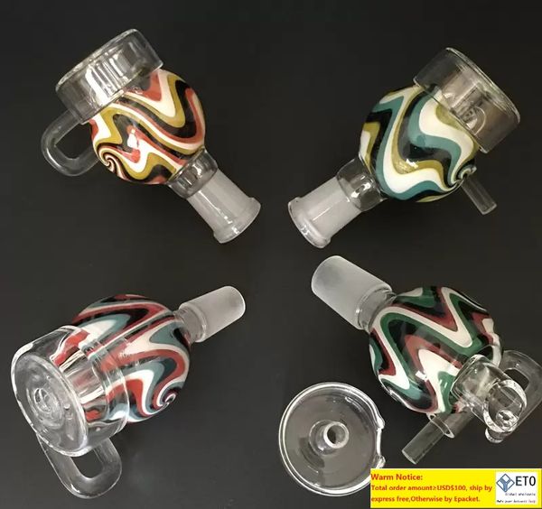 Nouveau seau en verre coloré avec clou pivotant en quartz et bouchon de carburateur mâle ou femelle pour tuyaux de fumage d'eau en verre