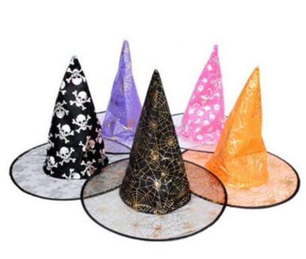 Nouveaux costumes d'Halloween colorés décoration Hallowmas Party Props All Saints'Day Cool Sorcières Assistant Chapeaux chapeau Coupe prix usine