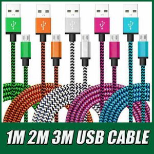 3FT 6FT 10FT Haute Qualité Type C Câble Tissu Nylon Tressé Cuivre Micro USB Chargeur pour Samsung S7 S8 S9 Note 8 Tout Téléphone Intelligent