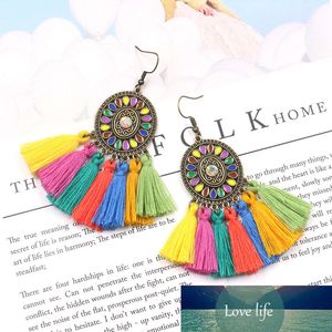 Nieuwe kleurrijke kwast retro vintage boho etnische droom vangst fringe dangle drop hangende oorbellen voor vrouwen charme sieraden geschenken