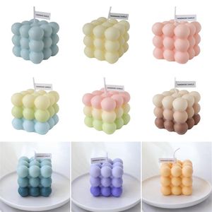 Nieuwe kleuren Bubble Scented Candle Cube Soja Wax Aromatherapy Candle Gifts door DHL