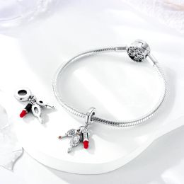 Nouveau peigne maquillage miroir à lèvres à lèvres 3 en 1 chariot à forte argent pandora bijoux de bracelet 925 Charmes cadeaux en argent sterling pour maman