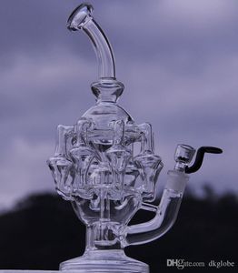 Nouveau come Eight Recycler bong en verre dabs nouvelle conduite d'eau Percolator Cyclone Helix Une telle plate-forme pétrolière de conduite d'eau Recycler complexe