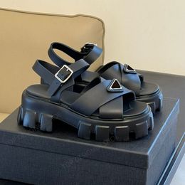 nouveau confort booster triangle caoutchouc plate-forme talon sandales boucle de cheville chaussure de marche bout ouvert sandale de gladiateur sandales de designer de luxe pour femmes chaussures d'usine