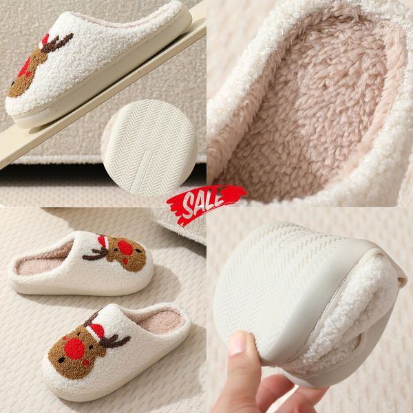 NUEVAS pantuflas sonrientes de invierno de alta calidad para mujer, mullidas piel sintética, cara sonriente, zapatos suaves para el hogar, para interior, mujer, toboganes al aire libre, tamaño GAI EUR 36-45