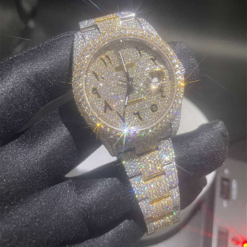 New Coming Blingbling Mechanical Vvs Iced Out Moissanite Wrist Watch