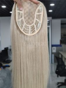 Nieuwe komende stock hoogtepunt Ash Blonde Virgin Human Hair Toppers Mono met open inslagbasis voor dunner wordende vrouwen