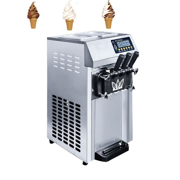 Nouveau Machine commerciale de petit pain de crème glacée molle dure roulée Machine de crème glacée frite