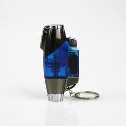 Briquet à gaz à Jet Compact, torche Turbo, coupe-vent, lumière LED, porte-clés 1300 C, accessoires pour cigarettes, nouveau