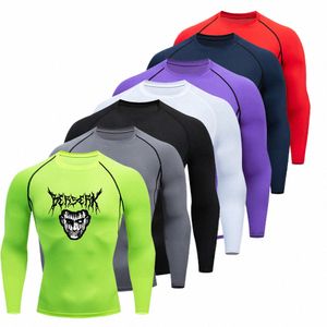 Nieuwe Compri Shirt Mannen Running Getraind Gym Jogging T-shirt Anime Print Sportkleding Rgard Lg Mouw Gym Fitn Shirts Mannen 77rC #