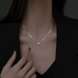 Collier de perles en argent Sterling S925, nouveau concept, design minoritaire féminin, chaîne de clavicule française simple ins