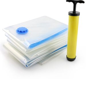 Nouveau pratique sac sous vide organisateur de stockage Transparent vêtements organisateur joint compressé voyage économie d'espace sacs paquet YSJY06