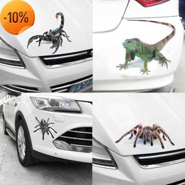 Nieuwe koele 3D -wandsticker Dierspider Gecko Scorpion Vinyl Wall Sticker -stickers voor auto's Auto motorfietsafdekking Krassen Auto -decor