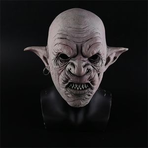 Nieuwe Cool Goblins Masker met Oorbellen op het Oor Halloween Horror Masker Creepy Kostuum Party Cosplay Props Mannen Latex Scary masker T200703