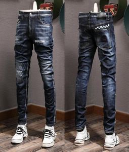 Nouveau mec cool peint en jeans en coton en détresse trant cowboy détendue 7702824