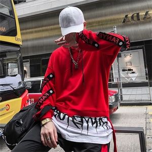 Cool Men Hoodie Streetwear Hood Sweatshirt Hoody Men Black Red Long Sheeves Hip Hop Herfst Herfst Mens Women Women Sweatshirt 201126