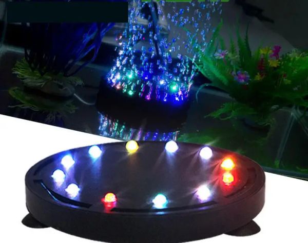 Nueva iluminación de acuario sumergible por nupcias de acuarios decorativos luces de pescado decorativo lámpara de agua de burbujas de aire del acuario usado con bomba de aire