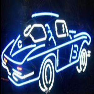 Nieuwe Corvette Auto Glazen Buis Neon Light Sign Thuis Beer Bar Pub Recreatie Kamer Lichten Windows Glazen Wandborden 17 14 Inch315b