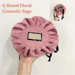 Nuevas bolsas de cosméticos G Logo Estuches florales Color rojo púrpura Lápiz labial Blush Bolsa de cosméticos Paquete de gran capacidad Envío rápido