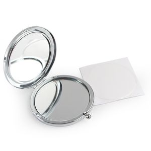 Lege compacte spiegel met epoxysticker Nieuwe cosmetische zakspiegel make-up Compacts Zilver Kleur Voor DIY Decoden #M070S