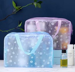 Nouveau sac de rangement cosmétique pour femmes Floral Transparent sac de lavage trousse de maquillage toilette lavage trousse de beauté pochette de rangement étanche voyage