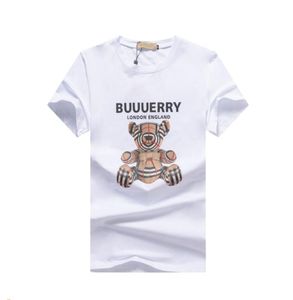 Nueva camiseta holgada informal de manga corta de oso de dibujos animados de algodón 100% para hombre, Camiseta holgada clásica con estampado de verano 2023