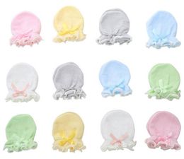 Nouveaux gants de bébé en coton gants nouveau-nés gants pour bébé princesse nœud papillon mitaines pour bébé mitaines nouveau-né paires de mitaines à gratter 01Y B21821899