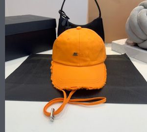 Nouveaux chapeaux de boule de coton pour les femmes d'été Designer lettre casquettes de baseball unisexe Casquette classique lettres casquettes de luxe chapeaux hommes femmes chapeau orange