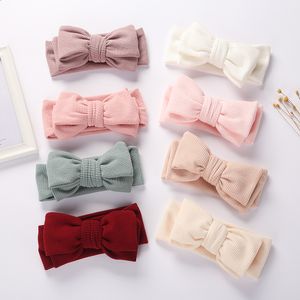 Nouveau coton arcs bébé bandeau couleur Pastel filles noeud noeud enfants bandeau nouveau-né Turban chapeaux infantile en vrac Bundle