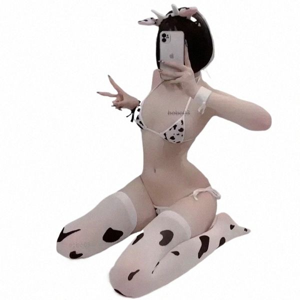 nouvelle vache sexy cosplay costume femme de chambre tankini maillot de bain anime bikini ensemble maillot de bain filles vêtements lolita soutien-gorge et culotte ensemble bas s5DA #