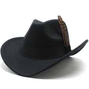 Nieuwe cowboyhoedmode en unieke unisex solide jazzhoed met koevormige decoratie westerse cowboy hoed sherero hombre