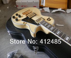 Nieuwe crème gele kleur g les aangepaste gitaar met mahonie carrosserie en nek elektrische gitaarschuim doosverpakking met case5940924