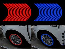 Nouveau créatif 10 pouces 17 pouces couleur pneu bord roume autocollants réfléchissants