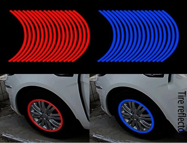 Nuevo creativo de 10 pulgadas de 10 pulgadas Color neumático de color Reflejo Pegatinas reflectantes de la llanta del automóvil Pegatinas reflectantes del círculo interno de la entrada 7564059