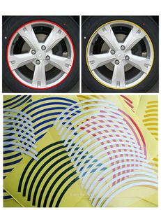 Nieuwe creatieve 10 inch17 inch auto kleur wiel rand auto reflecterende stickers autobandring reflecterende stickers motorfietswiel8136930